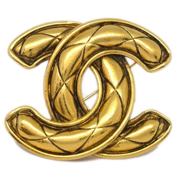 Chanel Gold CC Brooch Pin 1152 171567 - Picture 1 of 4